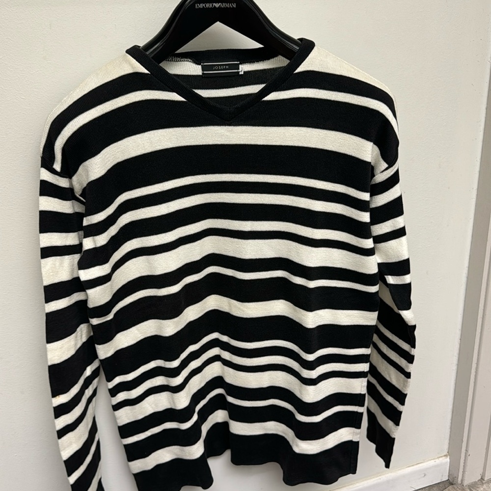 Vintage men’s v neck striped cotton knit long sleeve Joseph L